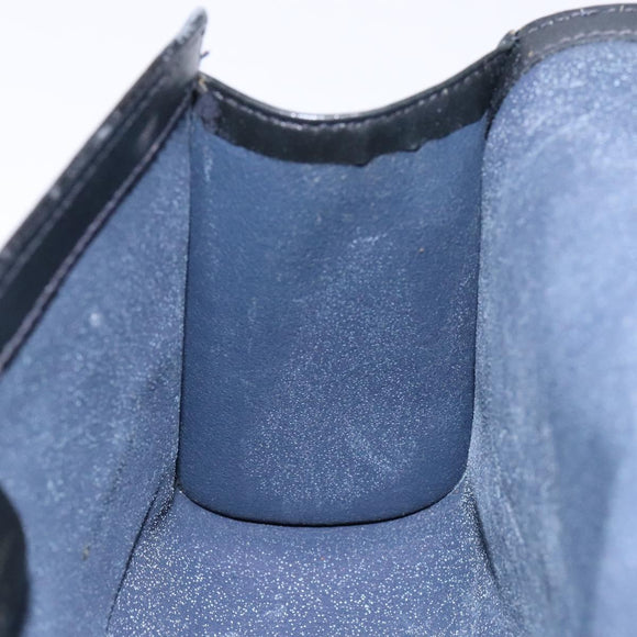 GUCCI GG Supreme Sherry Line Clutch Bag PVC Navy Gold 67 014 3087 Auth 140986