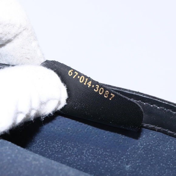 GUCCI GG Supreme Sherry Line Clutch Bag PVC Navy Gold 67 014 3087 Auth 140986