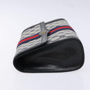 GUCCI GG Supreme Sherry Line Clutch Bag PVC Navy Gold 67 014 3087 Auth 140986-5