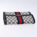 GUCCI GG Supreme Sherry Line Clutch Bag PVC Navy Gold 67 014 3087 Auth 140986-6