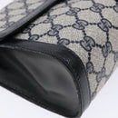 GUCCI GG Supreme Sherry Line Clutch Bag PVC Navy Gold 67 014 3087 Auth 140986-9