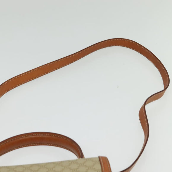 CELINE Macadam Canvas Hand Bag PVC 2way Beige Gold Auth 140987