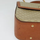 CELINE Macadam Canvas Hand Bag PVC 2way Beige Gold Auth 140987-9