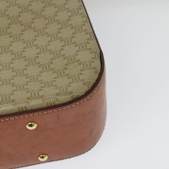 CELINE Macadam Canvas Hand Bag PVC 2way Beige Gold Auth 140987