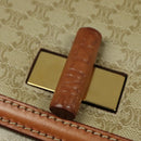 CELINE Macadam Canvas Hand Bag PVC 2way Beige Gold Auth 140987-19