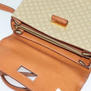 CELINE Macadam Canvas Hand Bag PVC 2way Beige Gold Auth 140987-10