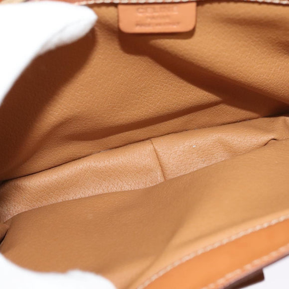 CELINE Macadam Canvas Hand Bag PVC 2way Beige Gold Auth 140987