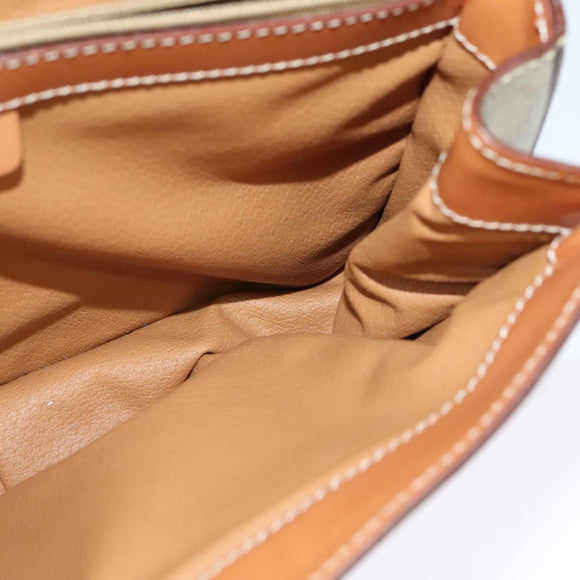 CELINE Macadam Canvas Hand Bag PVC 2way Beige Gold Auth 140987