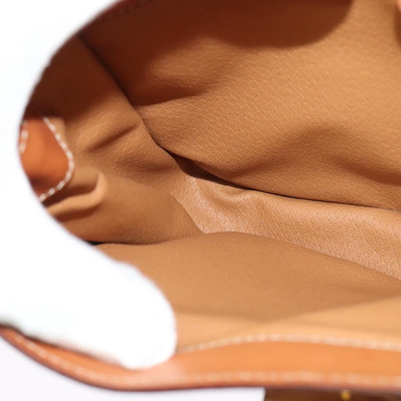 CELINE Macadam Canvas Hand Bag PVC 2way Beige Gold Auth 140987