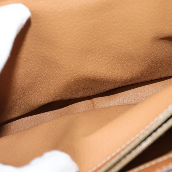 CELINE Macadam Canvas Hand Bag PVC 2way Beige Gold Auth 140987