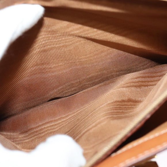 CELINE Macadam Canvas Hand Bag PVC 2way Beige Gold Auth 140987