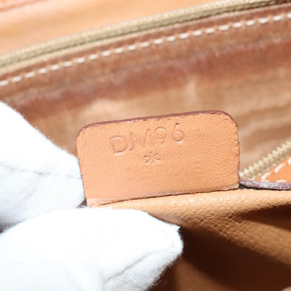 CELINE Macadam Canvas Hand Bag PVC 2way Beige Gold Auth 140987