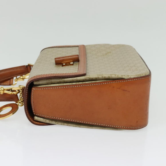CELINE Macadam Canvas Hand Bag PVC 2way Beige Gold Auth 140987