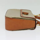 CELINE Macadam Canvas Hand Bag PVC 2way Beige Gold Auth 140987-4