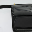 Salvatore Ferragamo Gancini Shoulder Bag Leather Black Gold Auth 140988-8