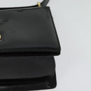 Salvatore Ferragamo Gancini Shoulder Bag Leather Black Gold Auth 140988-15
