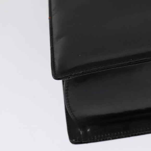 Salvatore Ferragamo Gancini Shoulder Bag Leather Black Gold Auth 140988