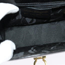 Salvatore Ferragamo Gancini Shoulder Bag Leather Black Gold Auth 140988-11