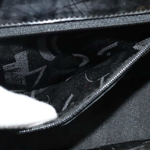 Salvatore Ferragamo Gancini Shoulder Bag Leather Black Gold Auth 140988