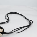 CHANEL Sequin Shoulder Bag Leather White Gold CC Auth 140995-14