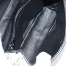 CHANEL Sequin Shoulder Bag Leather White Gold CC Auth 140995-11