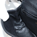 CHANEL Sequin Shoulder Bag Leather White Gold CC Auth 140995-22