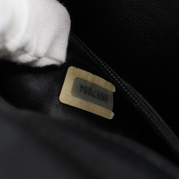 CHANEL Sequin Shoulder Bag Leather White Gold CC Auth 140995