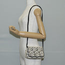 CHANEL Sequin Shoulder Bag Leather White Gold CC Auth 140995-24