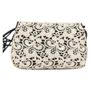 CHANEL Sequin Shoulder Bag Leather White Gold CC Auth 140995-3