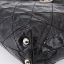 CHANEL Wild Stitch Chain Shoulder Bag Patent leather Black Silver CC Auth 140996-9
