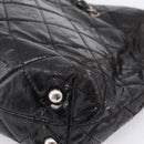 CHANEL Wild Stitch Chain Shoulder Bag Patent leather Black Silver CC Auth 140996-15