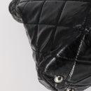 CHANEL Wild Stitch Chain Shoulder Bag Patent leather Black Silver CC Auth 140996-16