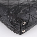 CHANEL Wild Stitch Chain Shoulder Bag Patent leather Black Silver CC Auth 140996-16