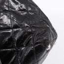 CHANEL Wild Stitch Chain Shoulder Bag Patent leather Black Silver CC Auth 140996-19