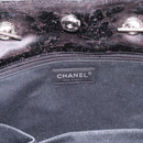 CHANEL Wild Stitch Chain Shoulder Bag Patent leather Black Silver CC Auth 140996-20