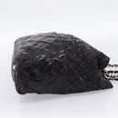 CHANEL Wild Stitch Chain Shoulder Bag Patent leather Black Silver CC Auth 140996-4