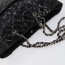 CHANEL Wild Stitch Chain Shoulder Bag Patent leather Black Silver CC Auth 140996-6