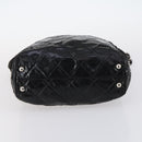 CHANEL Wild Stitch Chain Shoulder Bag Patent leather Black Silver CC Auth 140996-5
