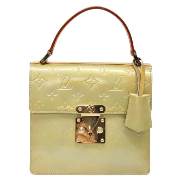 LOUIS VUITTON Monogram Vernis Spring Street Hand Bag Gris M91029 LV Auth 140998