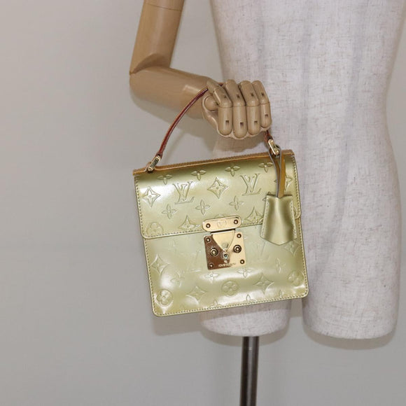 LOUIS VUITTON Monogram Vernis Spring Street Hand Bag Gris M91029 LV Auth 140998