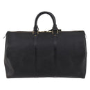 LOUIS VUITTON Epi Keepall 45 Boston Bag Black M42972 LV Auth 141001-2