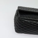 BALLY Chain Shoulder Bag Leather Black Gold Auth 141002-10