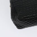 BALLY Chain Shoulder Bag Leather Black Gold Auth 141002-12