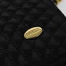 BALLY Chain Shoulder Bag Leather Black Gold Auth 141002-14