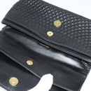 BALLY Chain Shoulder Bag Leather Black Gold Auth 141002-16