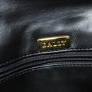 BALLY Chain Shoulder Bag Leather Black Gold Auth 141002-17