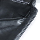 BALLY Chain Shoulder Bag Leather Black Gold Auth 141002-19