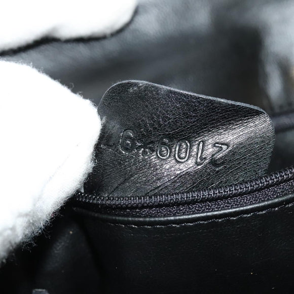 BALLY Chain Shoulder Bag Leather Black Gold Auth 141002