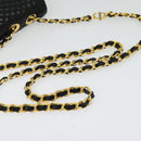 BALLY Chain Shoulder Bag Leather Black Gold Auth 141002-7