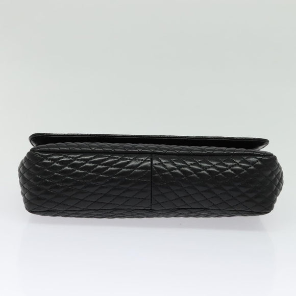 BALLY Chain Shoulder Bag Leather Black Gold Auth 141002